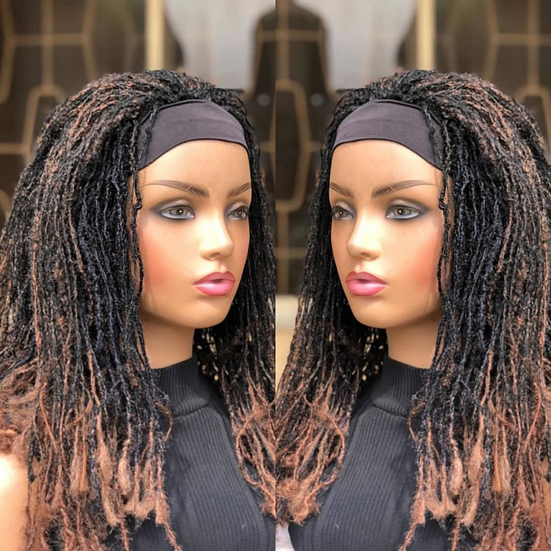 Ombre Skinny Locs On Headband Wig