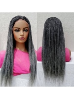 Salt And Pepper Full Lace Wig Micro Twist Hair