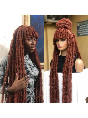 Destressed Locs With Bangs