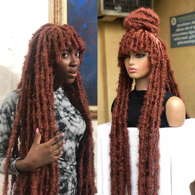 Destressed Locs With Bangs