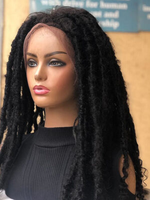 100% human hair dreads locs wig 2