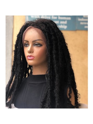 100% human hair dreads locs wig 2