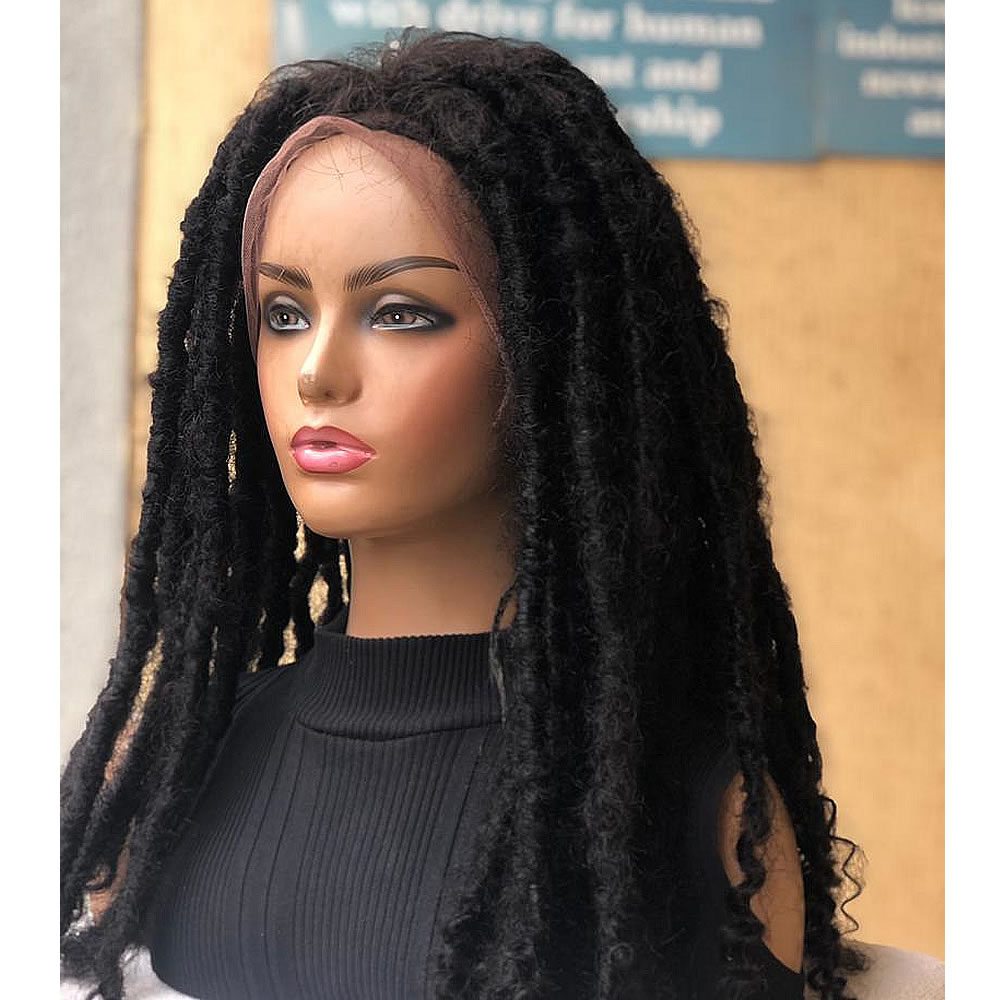 100% human hair dreads locs wig 2