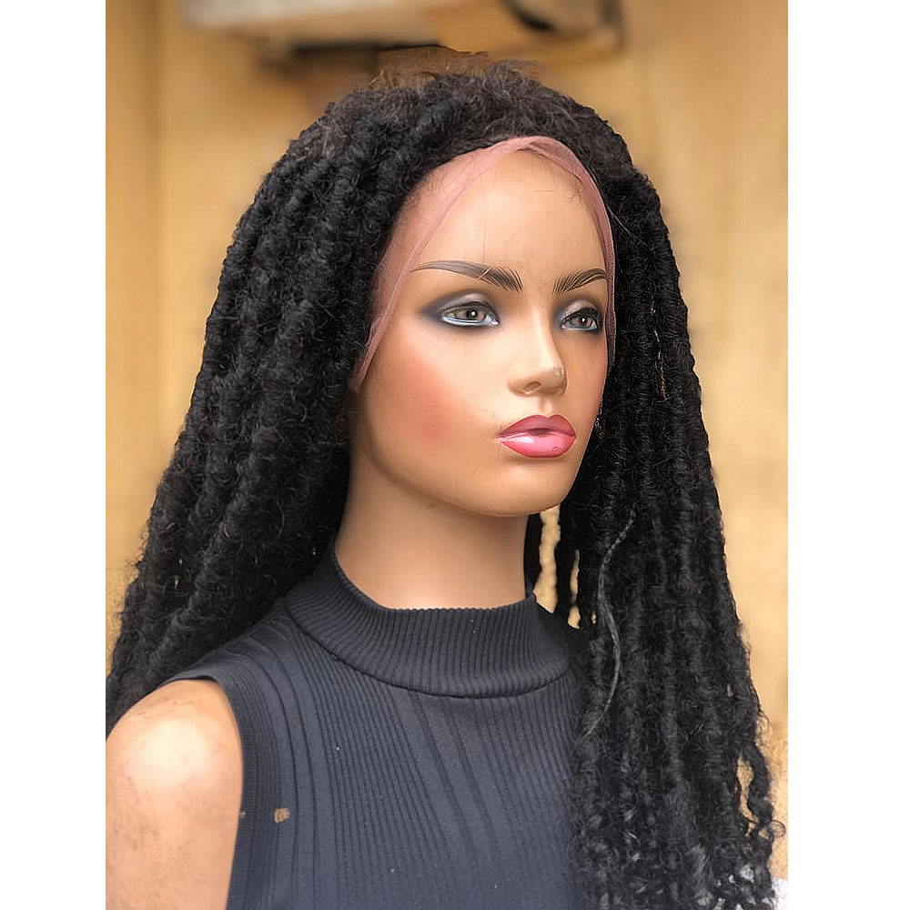 100% Human Hair Dreads Locs Wig