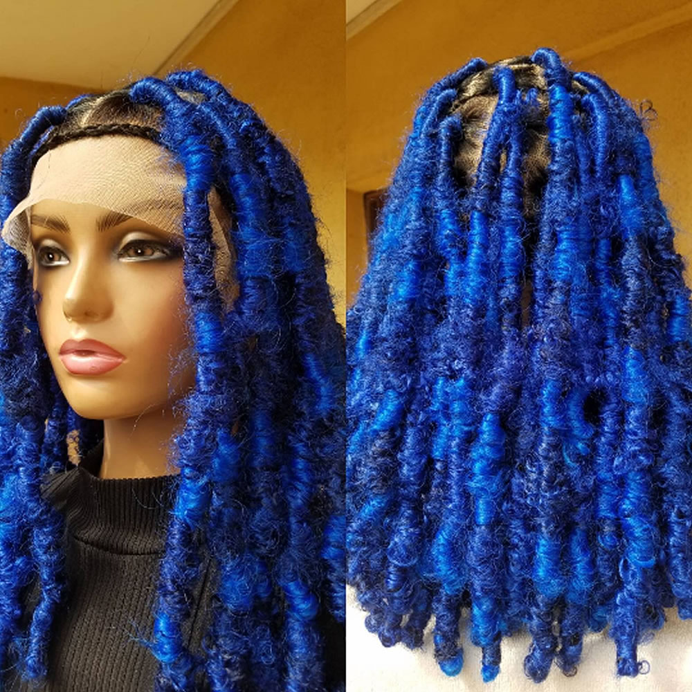 Black Bob distressed locs wig,handmade dreadloc wig, wig for Black women, butterfly locs free shipping