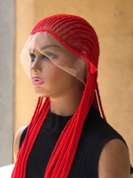 40 inches Red Simply Back Cornrow on full lace wig