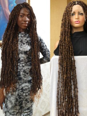 36 Inches Skinny Nappy Soft Locs on Full lace wig