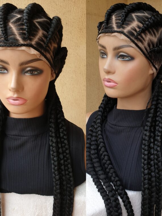 40 inches Simply Back Stitch braids Full lace cornrow wig