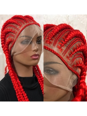 40 inches Red Simply Big and Small Back Cornrow on full lace wig