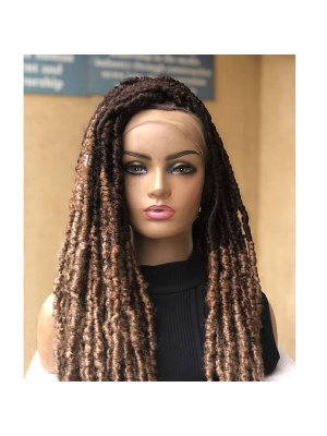 Brown Faux Locs Wig, Bold and Trendy Long Hairpiece, 30 Inches Women Locs Wig, Beautiful Braided Stylish and Durable Wig