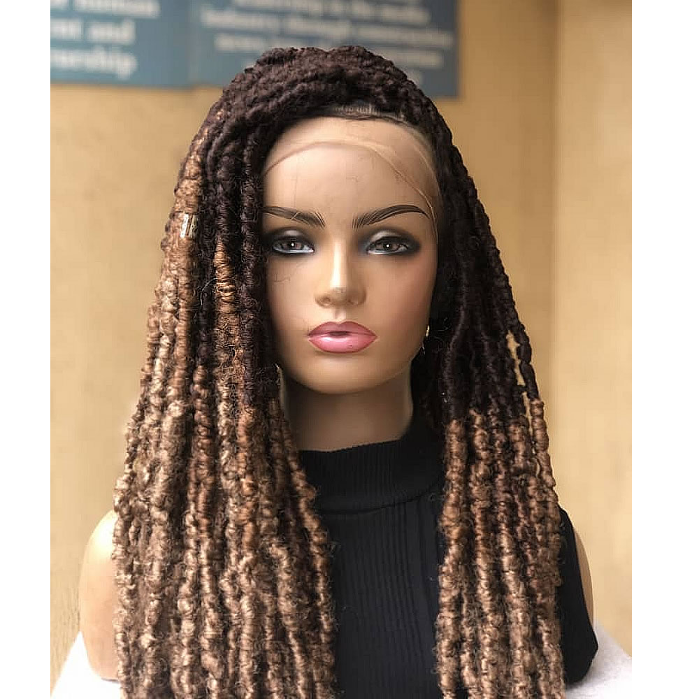 Brown Faux Locs Wig, Bold and Trendy Long Hairpiece, 30 Inches Women Locs Wig, Beautiful Braided Stylish and Durable Wig