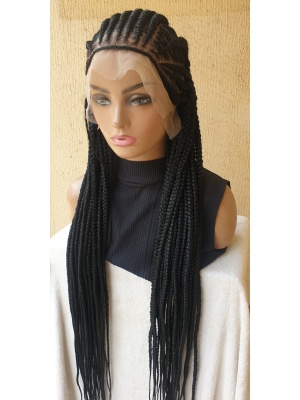 Stylish Braided Full Lace Wig, feedin cornrows Unique Summer Look