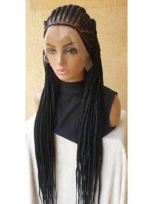 40 inches half updo feedin cornrows frontal wig