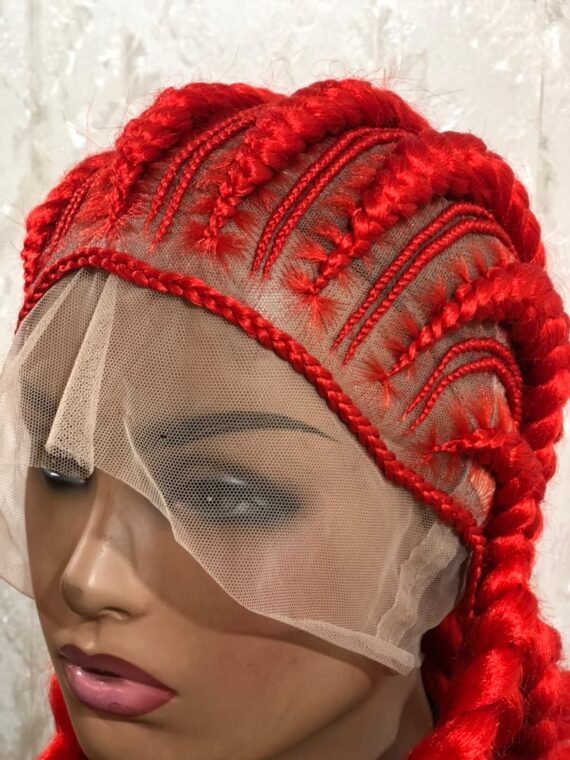 40 inches Red Simply Big and Small Back Cornrow on full lace wig