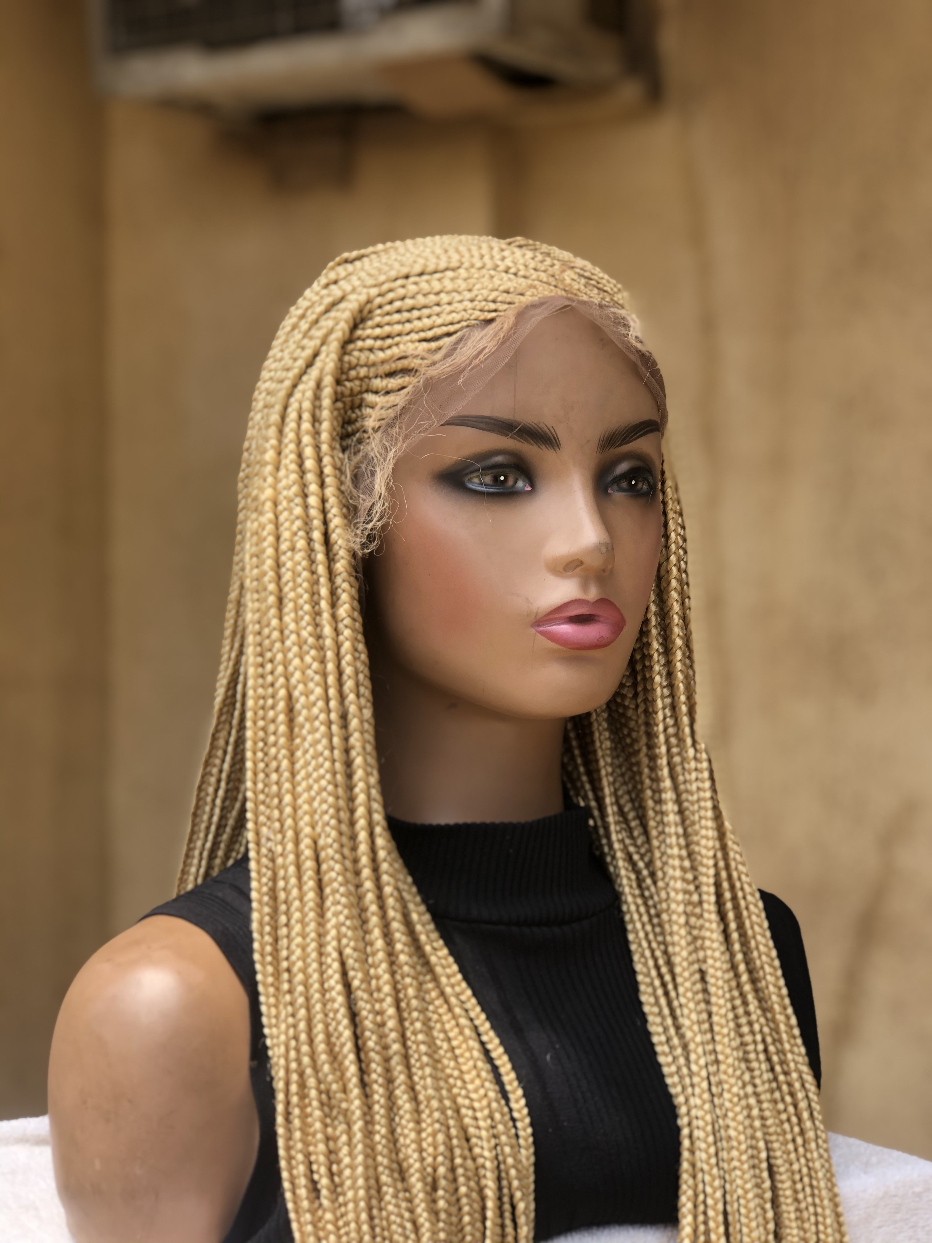 Stylish Braided Full Lace Wig, feedin cornrows Unique Summer Look