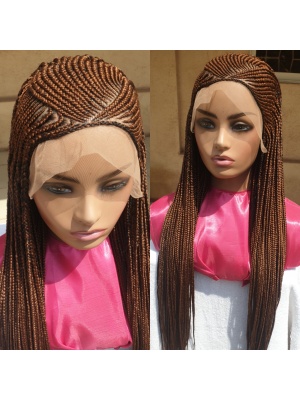 32 inches Light Aurburn Half Simply Back Cornrow With Box Braids