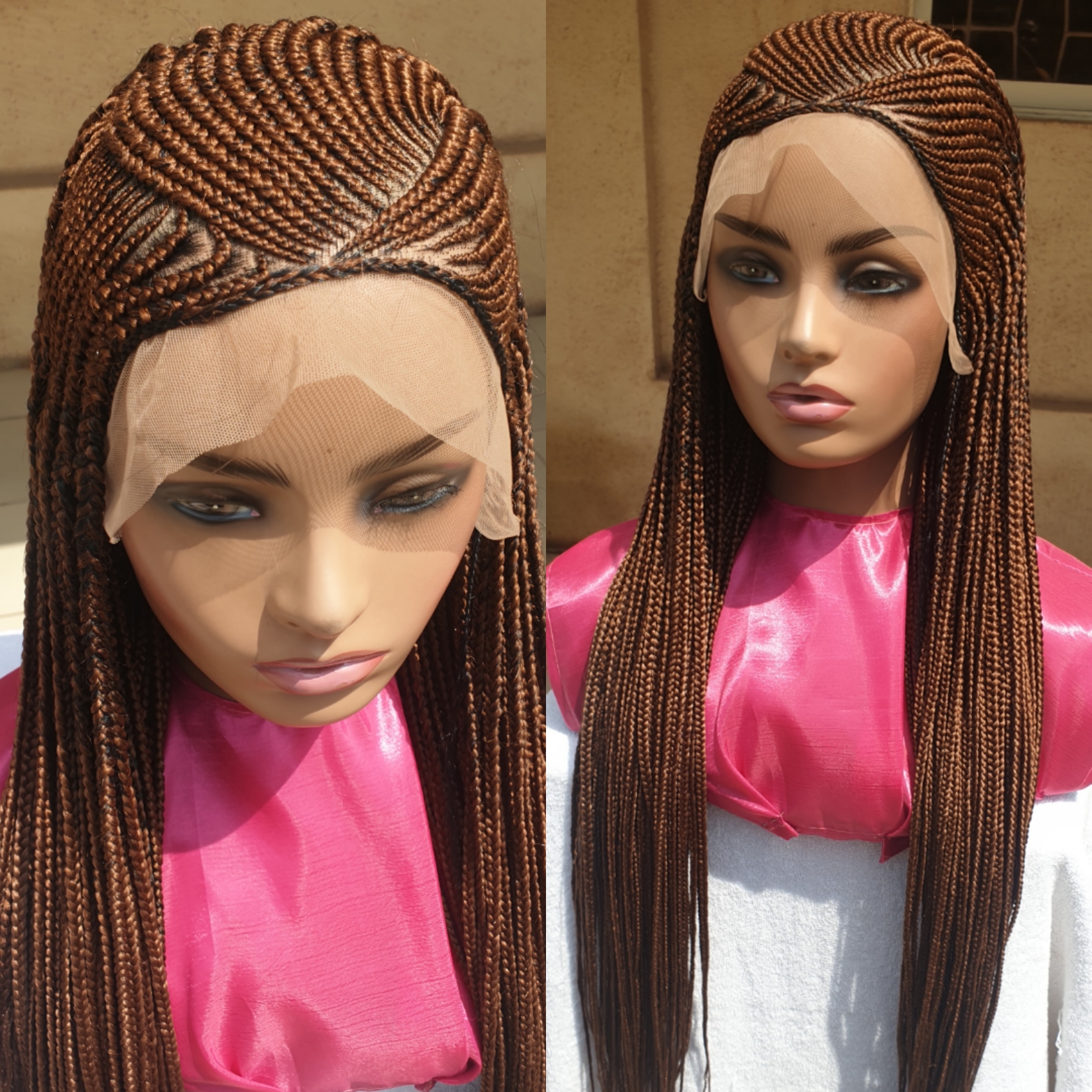Stylish Braided Lace Wig,Feedin Cornrows for a Unique Look
