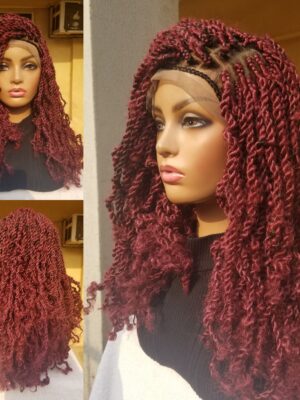 Braided Synthetic Spring Twist,lace wig,Glueless Wig