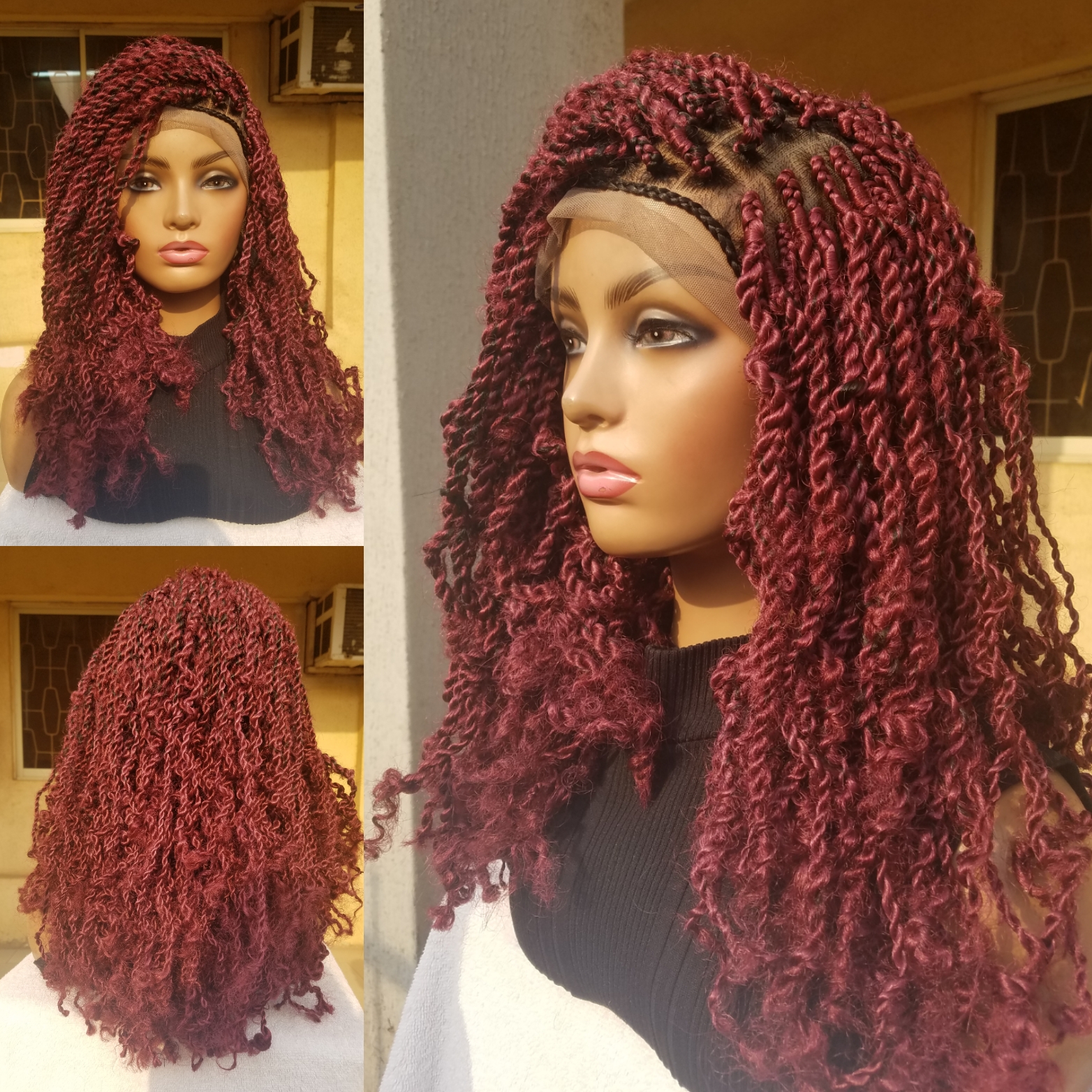 Braided Synthetic Spring Twist,lace wig,Glueless Wig