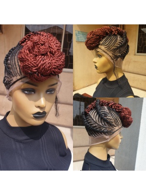 Summer Braided wigs, Wigs with braids, Braided bob wig,Ginger Mowark wig, Braided lace wigs, Hair styling, Braid Afro kinky hair