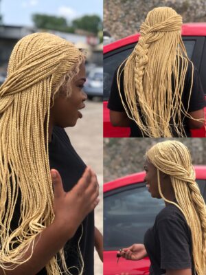 32 inches 613 blonde Half Simply Back Cornrow With Box Braids