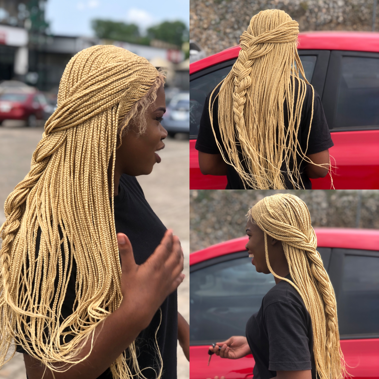 32 inches 613 blonde Half Simply Back Cornrow With Box Braids