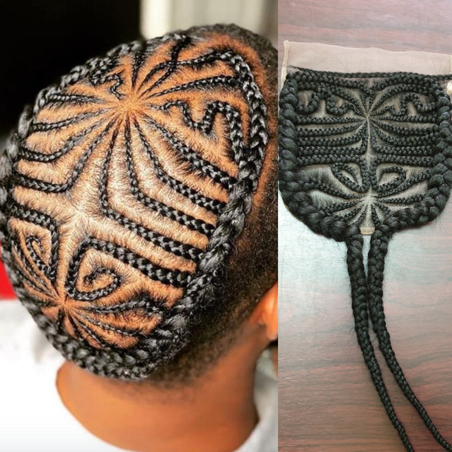 Funky Black Curly Braid Wig, Human hair Cornrow topper, Afro kinky human hair Men’s Hip-Hop Rapper Wiglet Lace, Breathable & Cool, Short Afro Style for All Races Dyeable braids and 100% Human Hair Loc