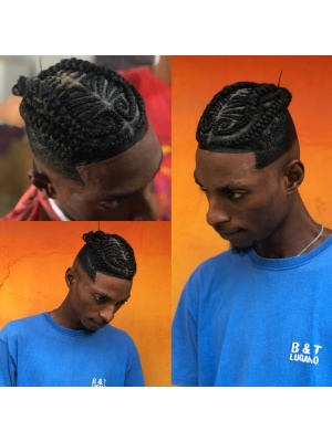 Short Afro Style for All Races Dyeable braids and 100% Human Hair Topper