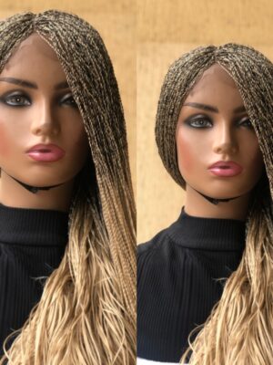 Braided Wig 613 Platinum blonde Curly Ends