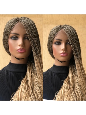 Braided Wig 613 Platinum blonde Curly Ends