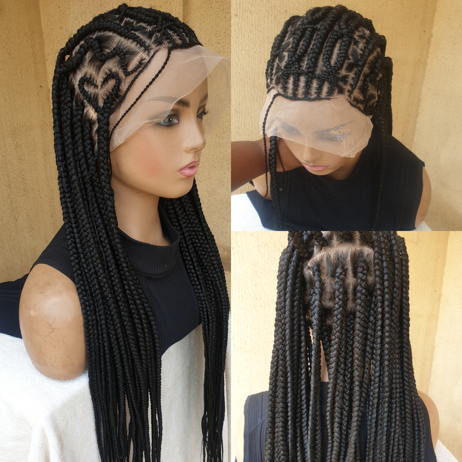 Stylish Braided Lace Wig,Cornrow Wig, Unique Summer Look