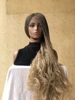 Braided Wig 613 Platinum blonde Curly Ends