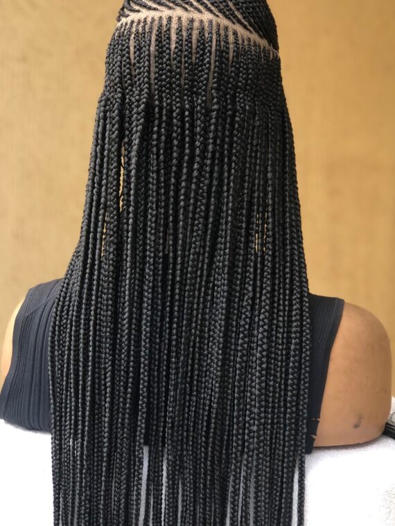 Full lace updo cornrow feedin braids 40 inches