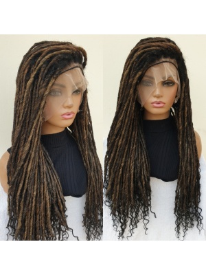 Braided Wig Full Lace Back Combed Synthetic Locs Wig,24 inches