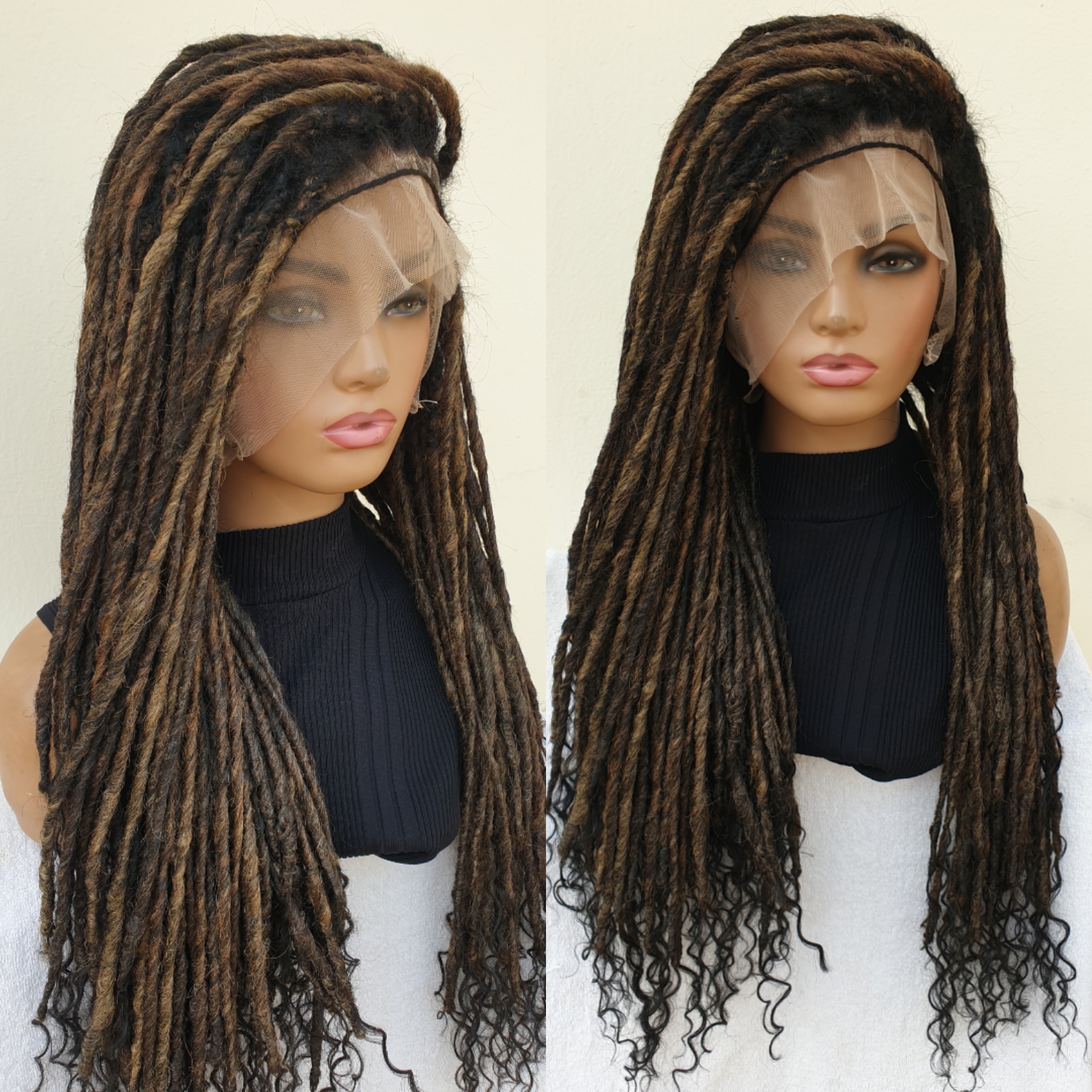 Braided Wig Full Lace Back Combed Synthetic Locs Wig,24 inches