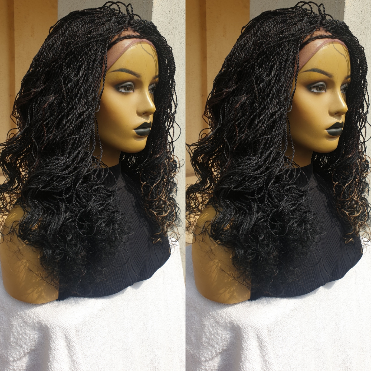 Braided Wig, Crinkled Skinny Senegalese Twist