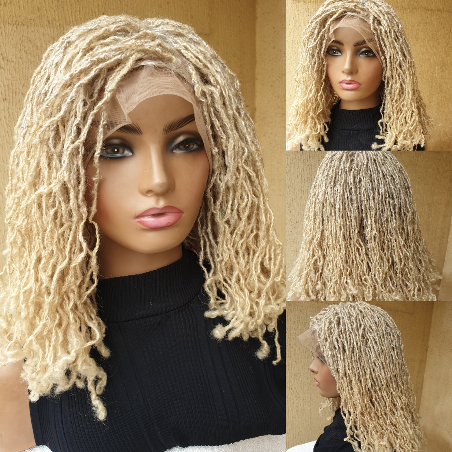 Braided Wig Synthetic Skinny Locs Full Laces