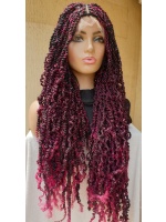 Braided Synthetic Spring Twist,lace wig,Glueless Wig 36 inches