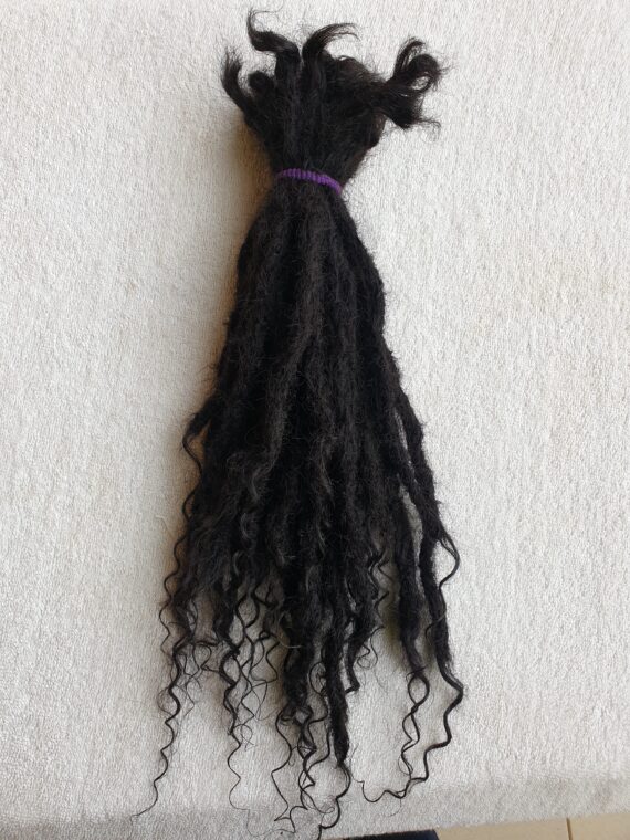 Human Hair Dread Locs Extension with Curls 16inches 150 Strands