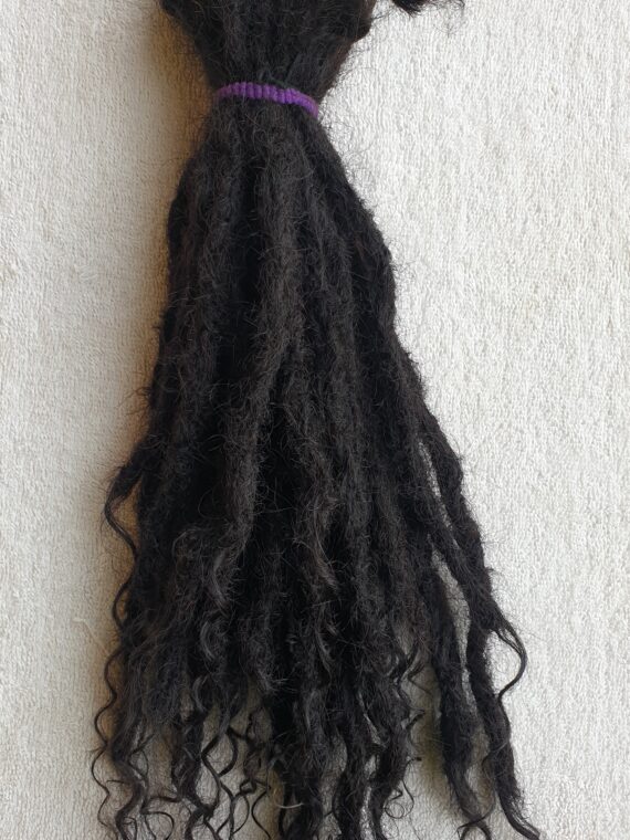 Human Hair Dread Locs Extension with Curls 16inches 150 Strands