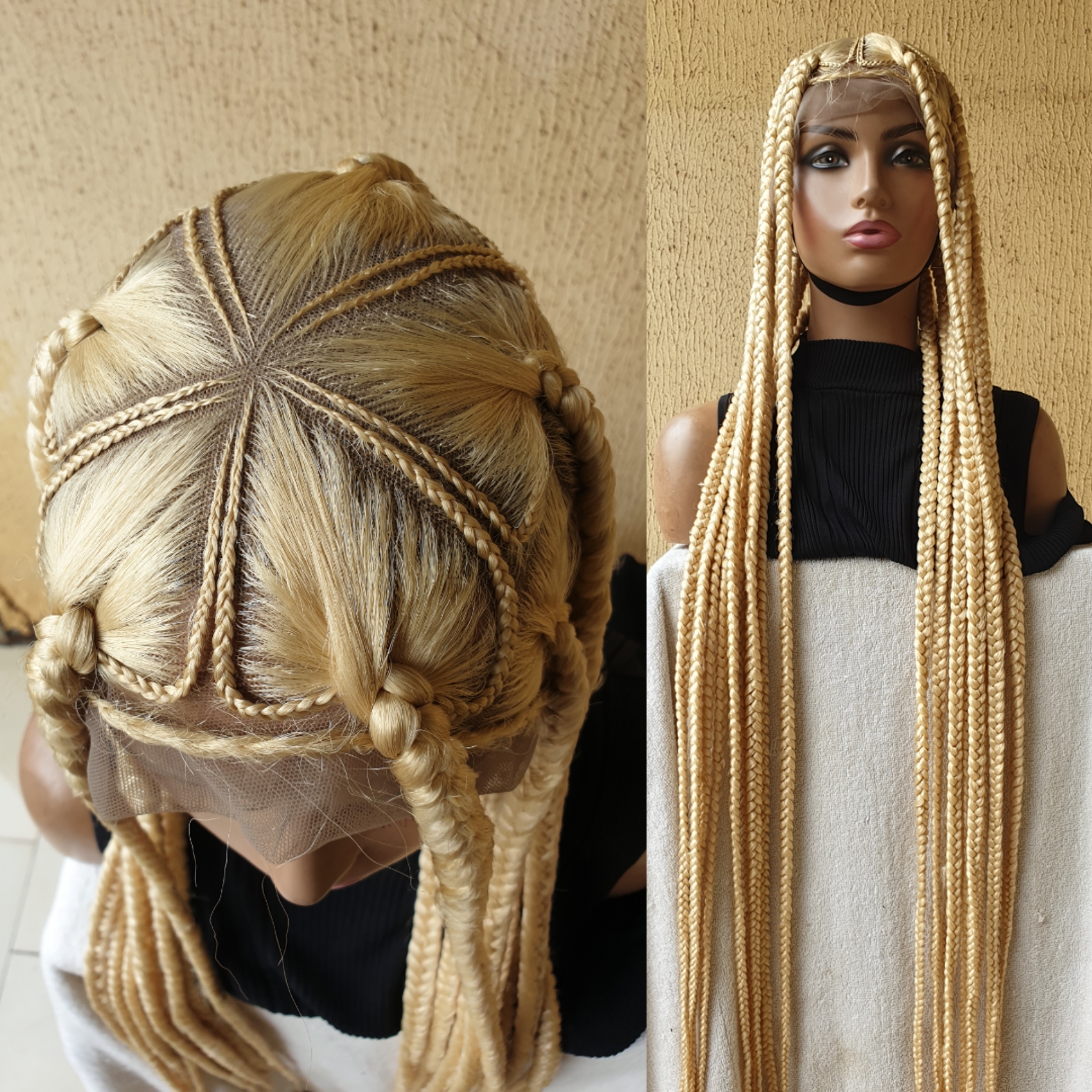 Braided Wig 40 inches Blonde Jumbo Knotless Braids