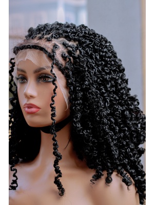 Braided Synthetic Spring Twist,lace wig,Glueless  wig