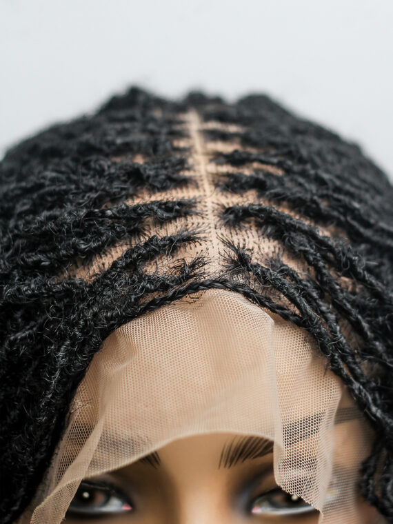 Synthetic Skinny Locs, Sister Locs Black Full lace Wig