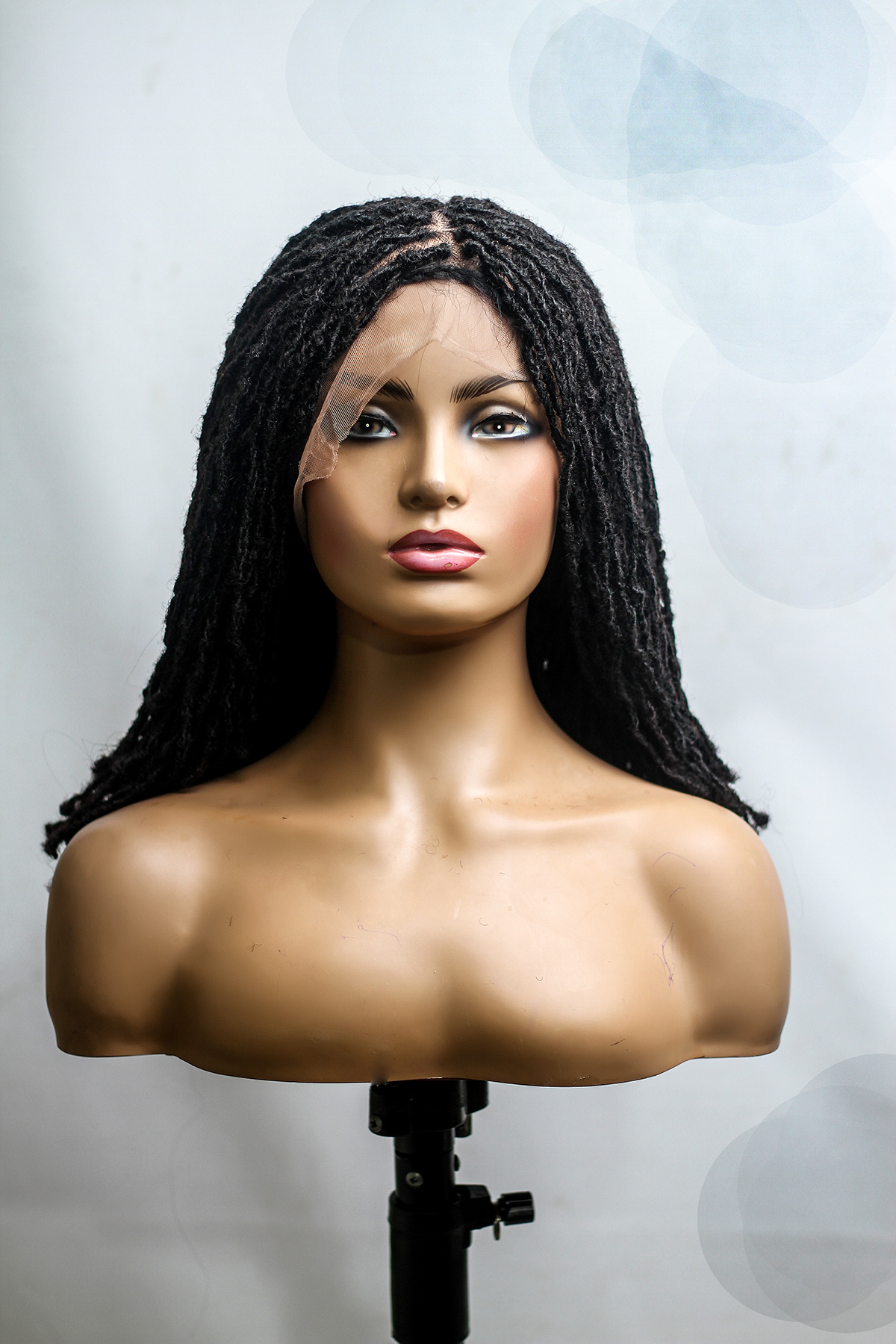 Human Hair Skinny Dread Locs, Sister locks Full Lace Wig,16inches