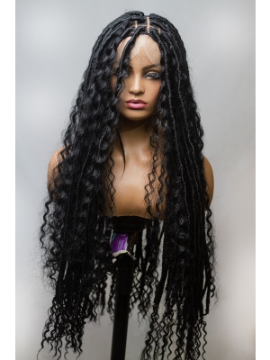 Braided Synthetic Boho Locs,lace wig,Glueless  wig