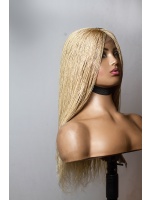 Platinum Blonde Micro Twist ,613 Blonde lace Wig