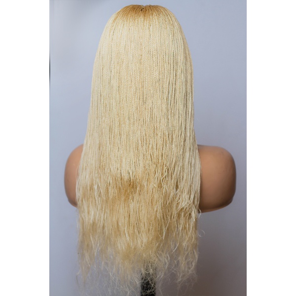 Platinum Blonde Micro Twist ,613 Blonde lace Wig