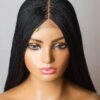 Black Micro Twist Lace Wig, Single Part Wig