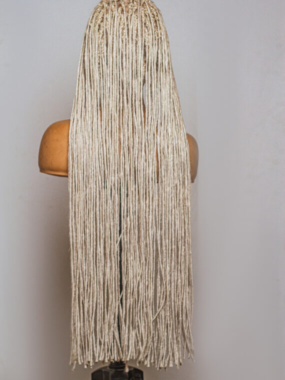 Platinum Blonde Synthetic Dreadlocks, Faux Locs , Full lace wig, 30 inches