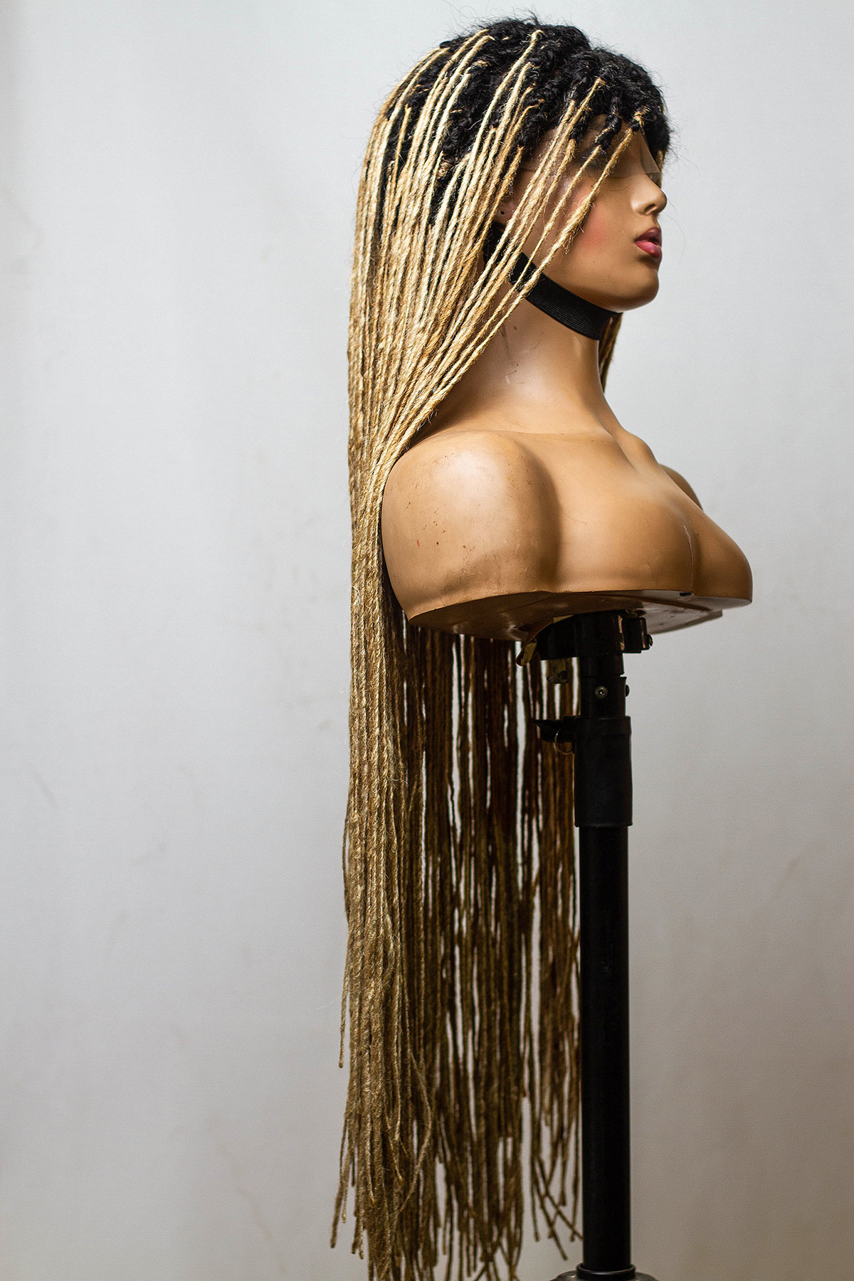 Ash Blonde Synthetic Dread Locks, Faux Locs Full lace, 30 inches